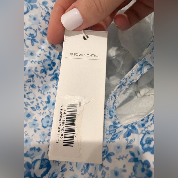 NWT Janie and Jack Blue Floral Bow Sunhat Girls 18-24 months - Picture 2 of 5